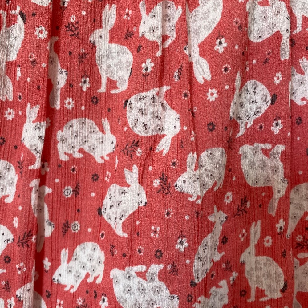 Mini Boden Ruffle Shoulder Summer Dress Rabbit Print 11-12 Y - Picture 2 of 6